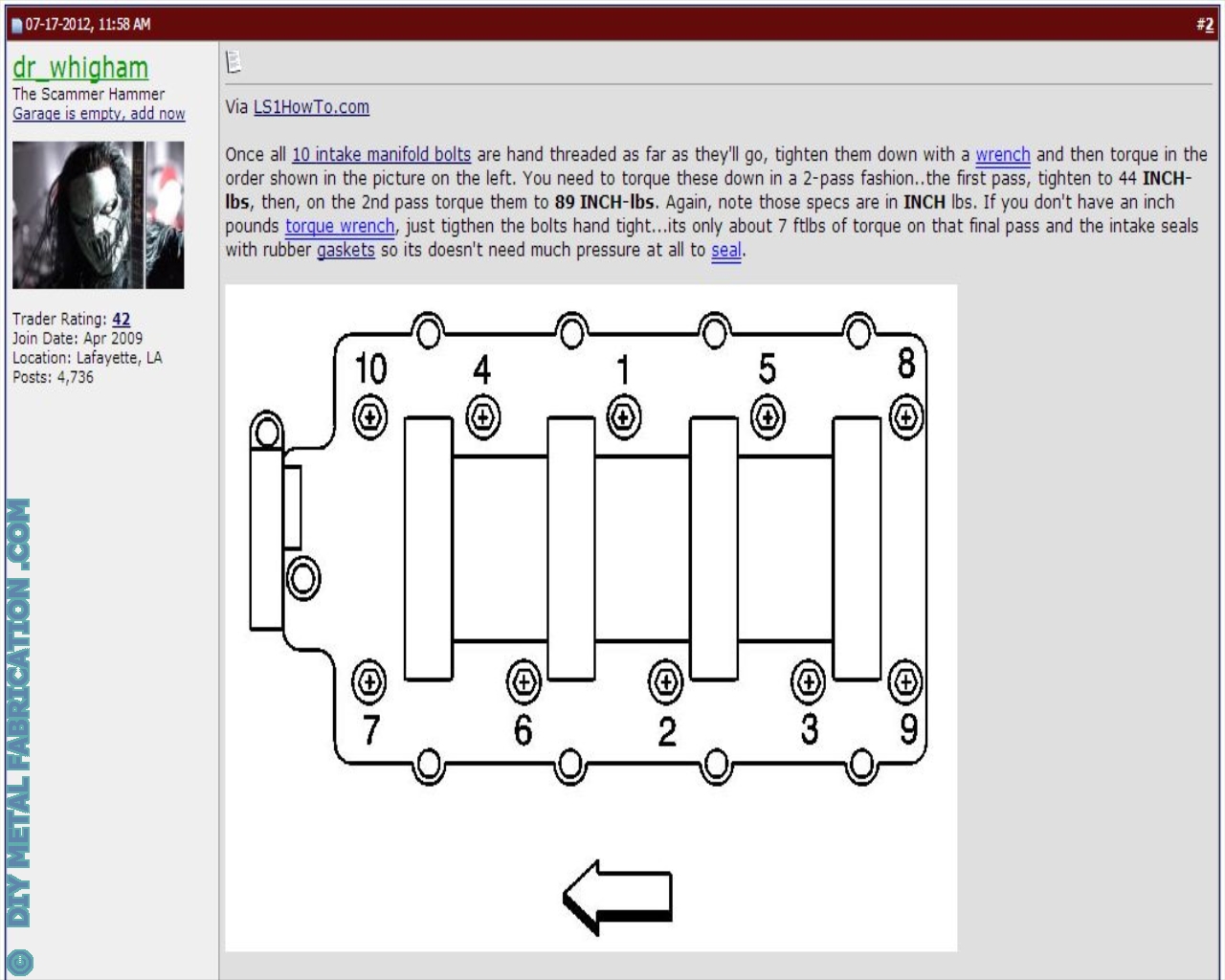 Ls Intake Torque Spec Sequence Diy Metal Fabrication Com